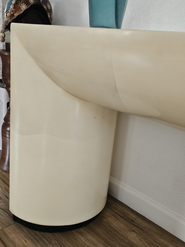MCM Goatskin Long Chic Lacquered Console Table Karl Springer Style 72"x18"x30" gallery