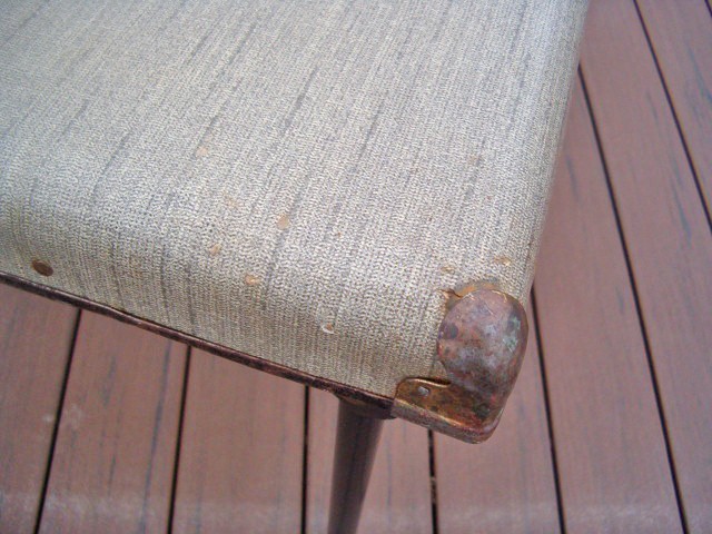 Vintage MCM Model 7706 Samsonite Folding Card Table Wood Frame Patterned Top gallery