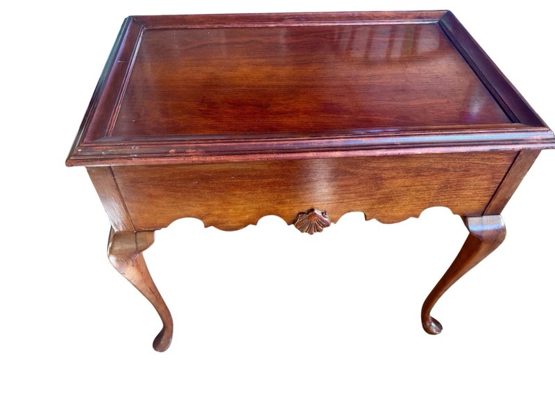 Vintage Queen Anne Writing Table w/ Drawer & 2 9” Pull Out Leaves – Local Pickup gallery