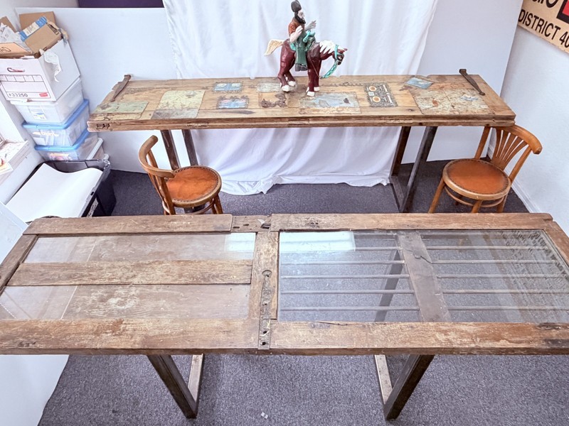 Modern tables made with antique doors gallery