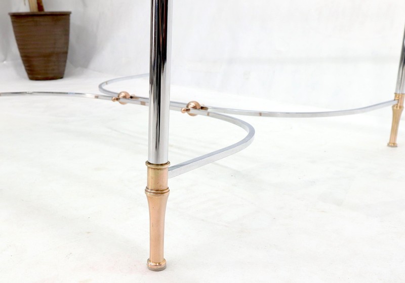 Brass Chrome Glass & Copper Square Coffee Table Atr. to Jansen gallery