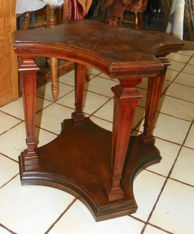 Walnut Book Match Veneered Side Table End Table by Weiman (ET365) gallery