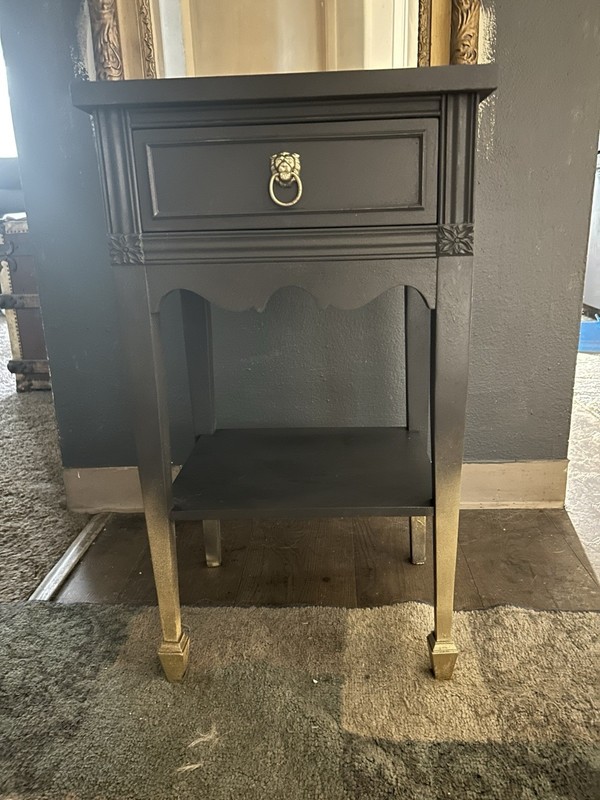 Vintage End Table Antique Side Table Nightstand, 26" L
