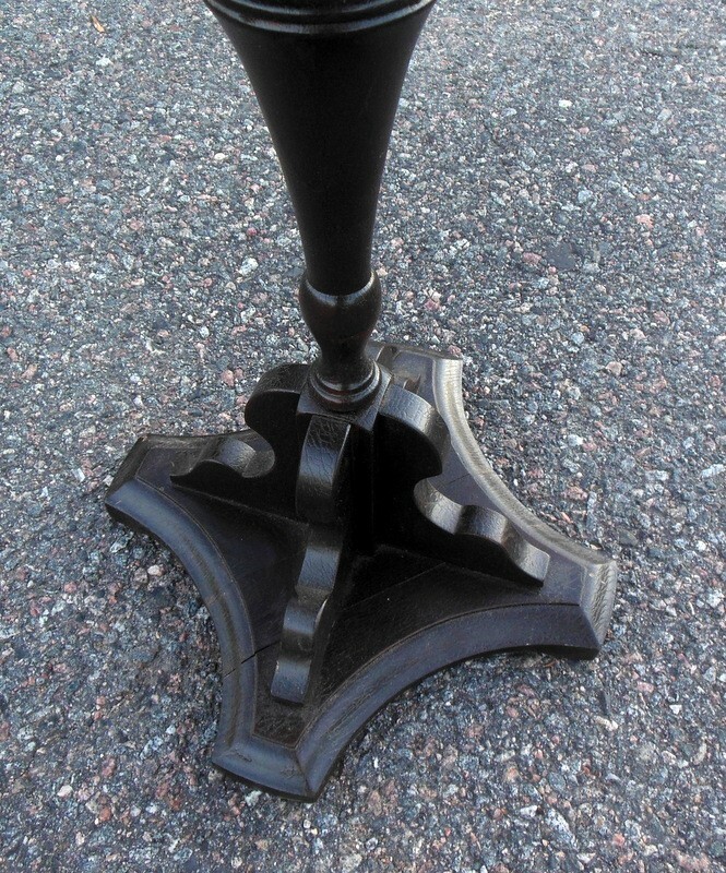 Antique Vtg ACCENT TABLE WOOD Painted Flower Flemish Italian Style Garden gallery