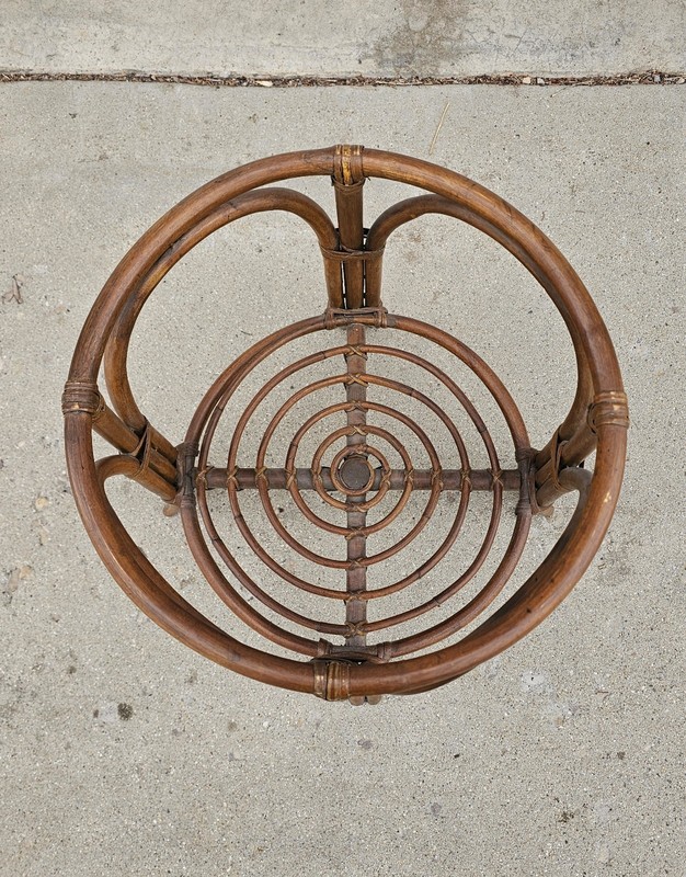 Vintage MCM Bamboo Table Wicker gallery