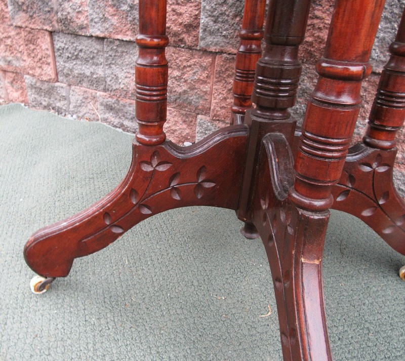 Antique Victorian Cherry Butter Print Civil War Era Parlor Accent Side End Table gallery
