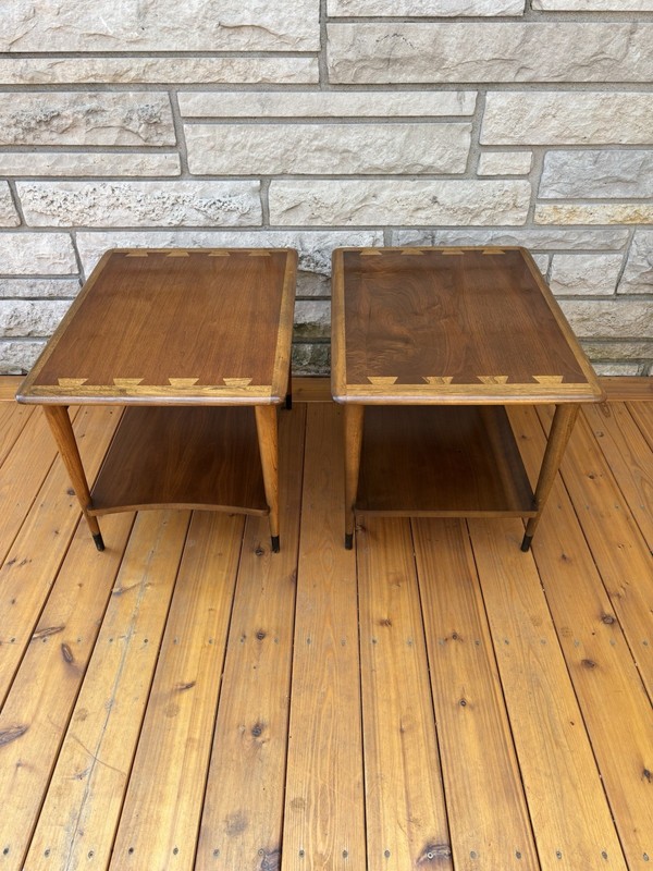 Mid-Century Modern Lane Acclaim Side Tables With Classic Dovetail Detail