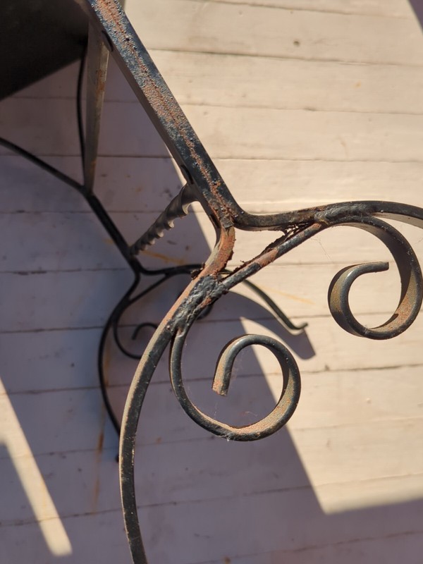 Vintage Arts & Crafts California Tile Top w/ Wrought Iron Base Table gallery