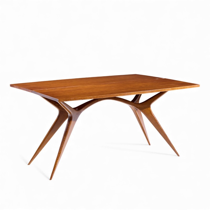 Giuseppe Scapinelli Mid Century Brazilian Walnut Console Flip Top Dining Table