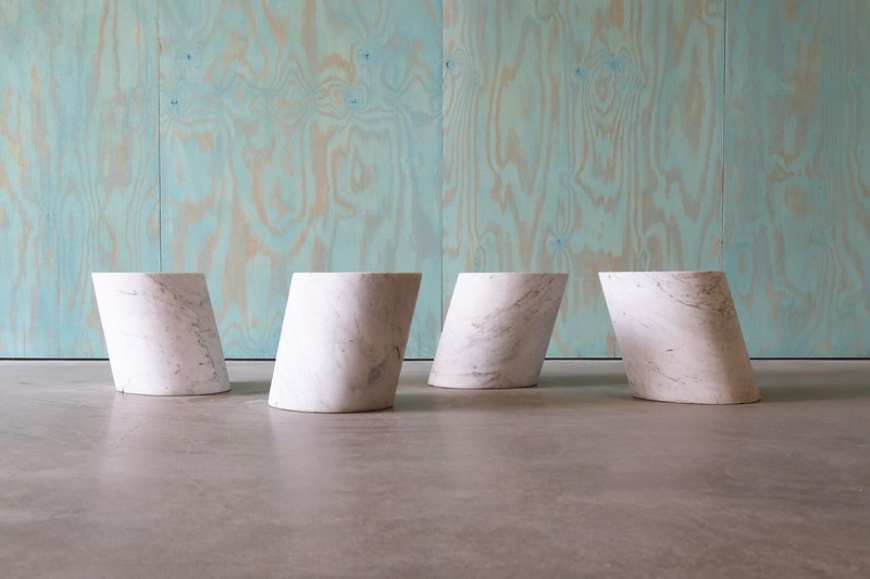 Rare Lucia Mercer for Knoll Solid Marble Stump Tables, c. 1982 (4 avail)