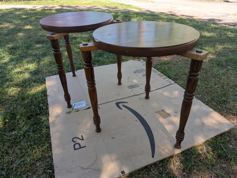 VINTAGE Set Of 2 MCM Mid Century Modern Side Tables Nesting Stackable gallery