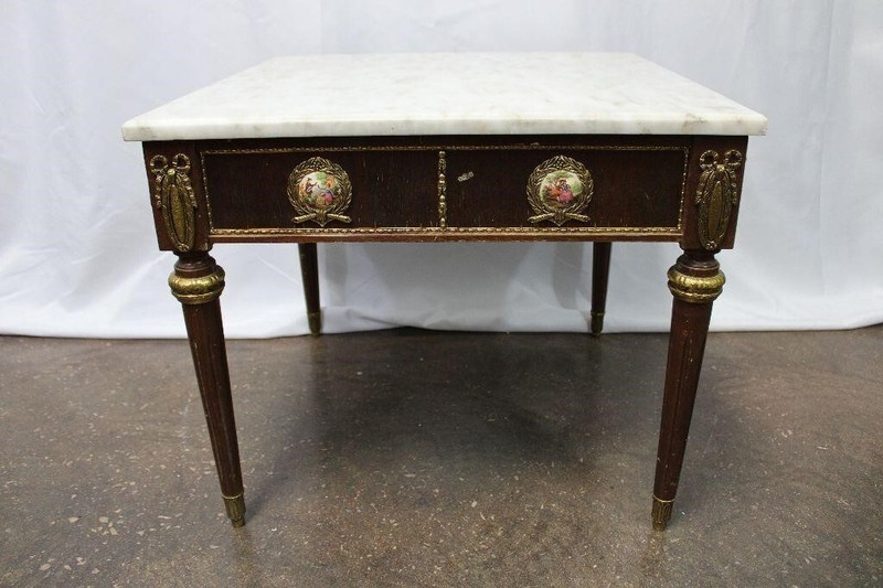 Exquisite Antique French Ormolu Marble Top Table