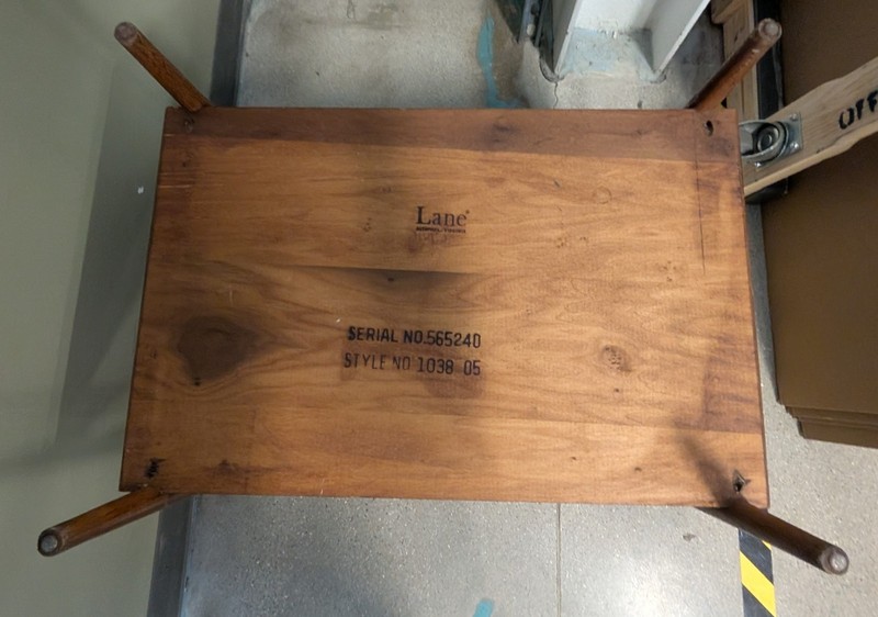 Vintage Lane, Altavista, Virginia, MCM end table with drawer, Style #= 1038 gallery