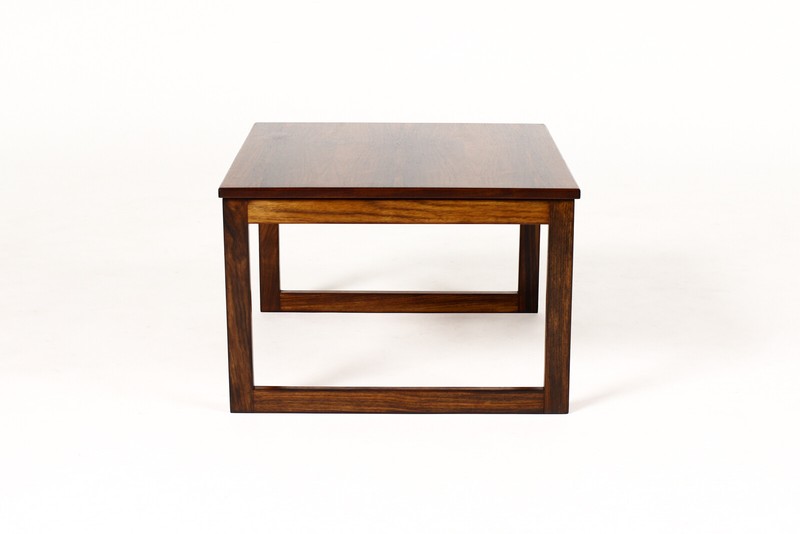 Danish Modern / Mid Century Square Rosewood Coffee table — Figural — Sled Base gallery