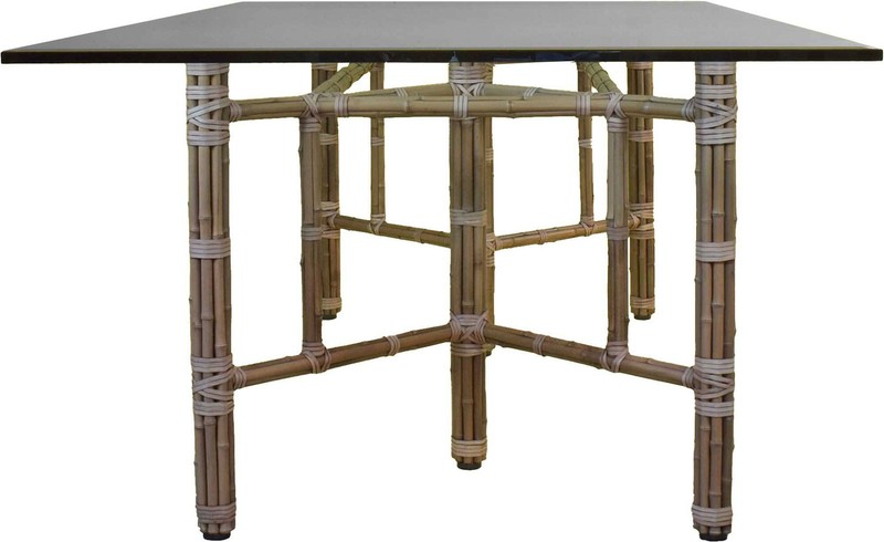 Mid Century Hollywood Regency Rectangular Bamboo Dining Table by McGuire With Gl gallery