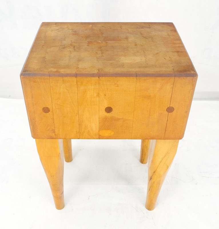 Heavy Vintage Solid Maple Rectangle Butcher Block Table 1970s CLEAN! gallery