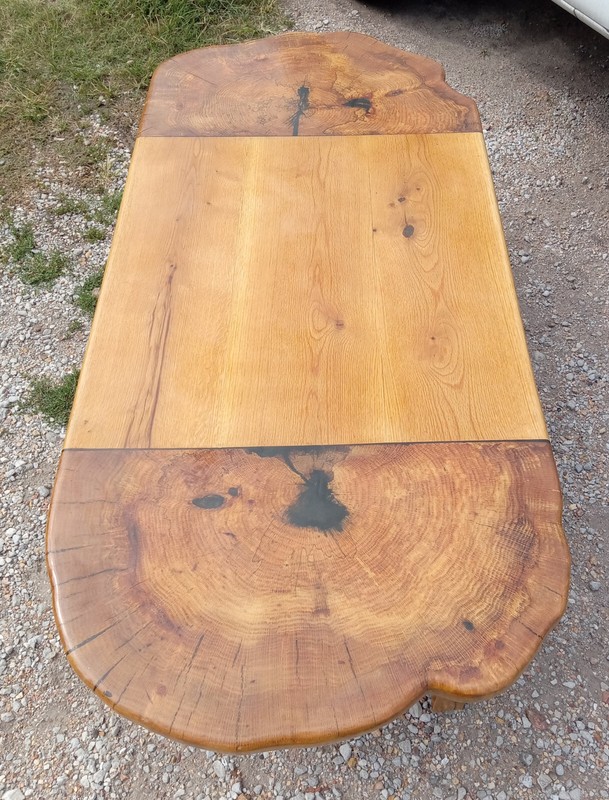 Solid Oak and Elm Live Edge Slab Coffee Table (CT332) gallery