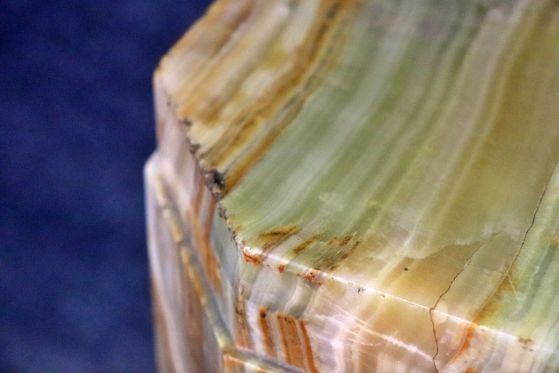 Pair of French Transitional Louis XVI to Art Deco Style Green Onyx Pedestals gallery