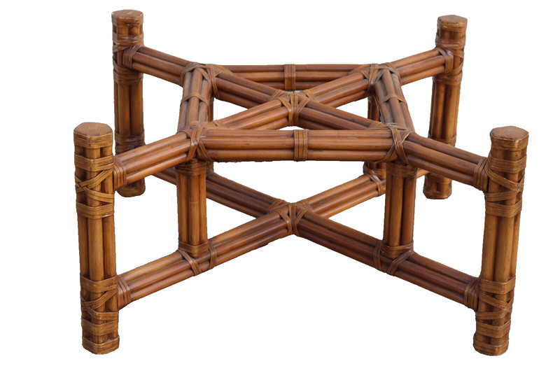 Rare Marked David Francis McGuire Style Rattan Bamboo Solid Square Coffee Table