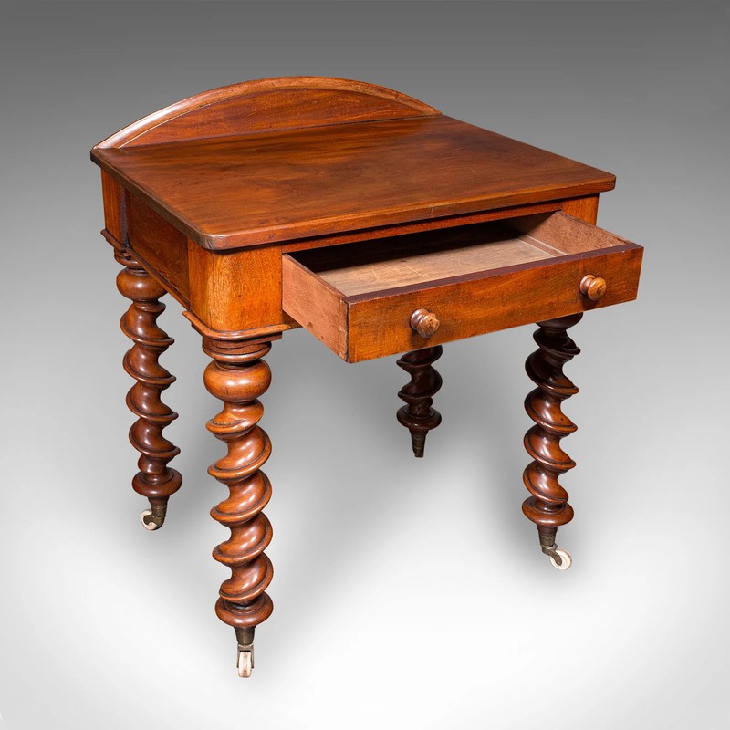 Antique Writing Desk, English Side Table, Correspondence, Study, Victorian, 1890 gallery