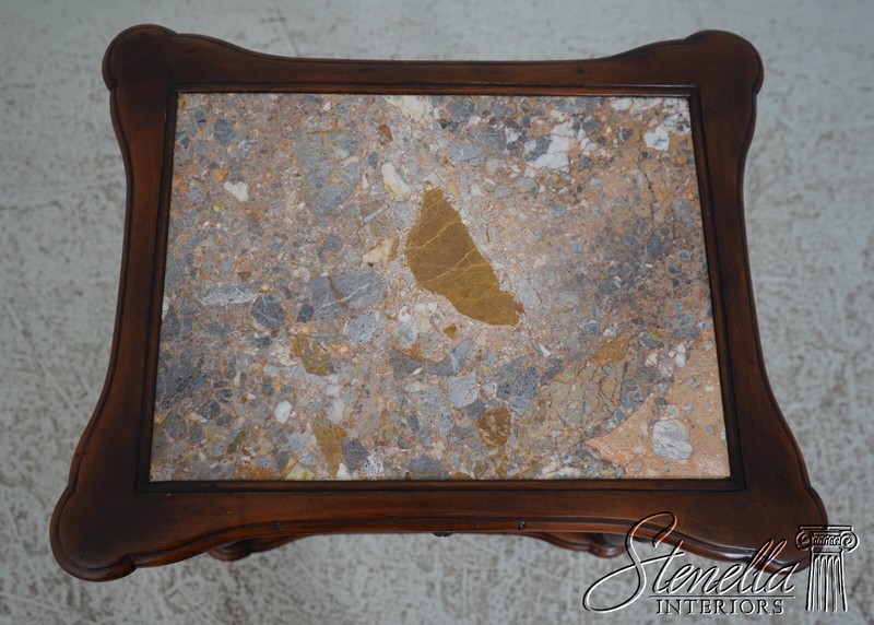 L67214: THEODORE ALEXANDER 2 Tier Mahogany Marble Top Stand gallery