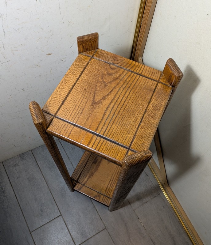 Vintage Rustic Country Mission Solid Oak Wood 2-Tier Plant Stand Fern Table T74 gallery
