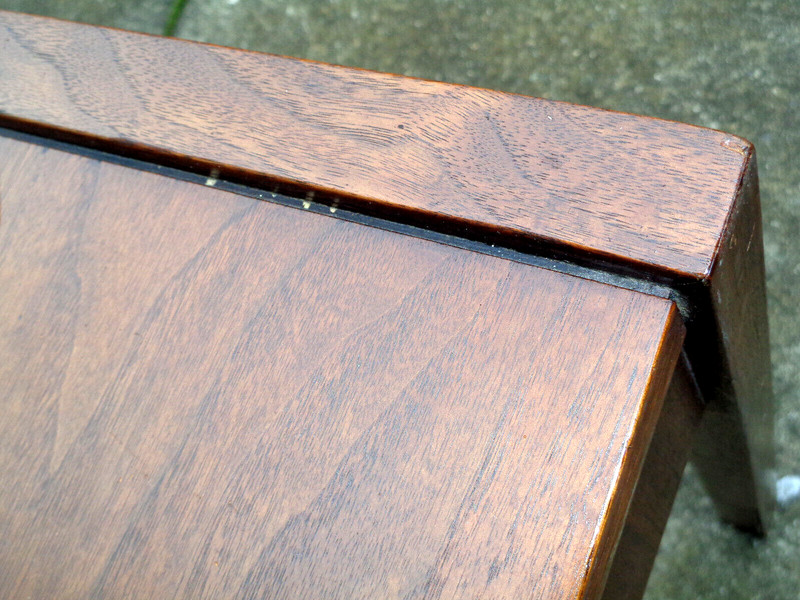 MID CENTURY MODERN WALNUT LARGE SIDE TABLE, COFFEE TABLE, EDWARD WORMLEY? SOLID. gallery