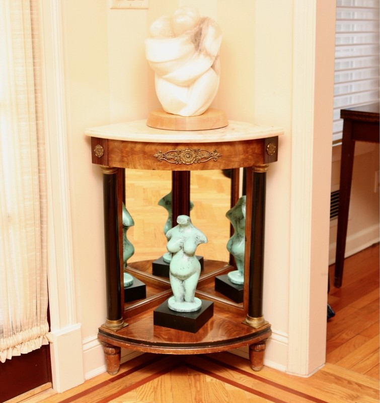 Antique Neoclassical Style Marble Top Corner Table gallery