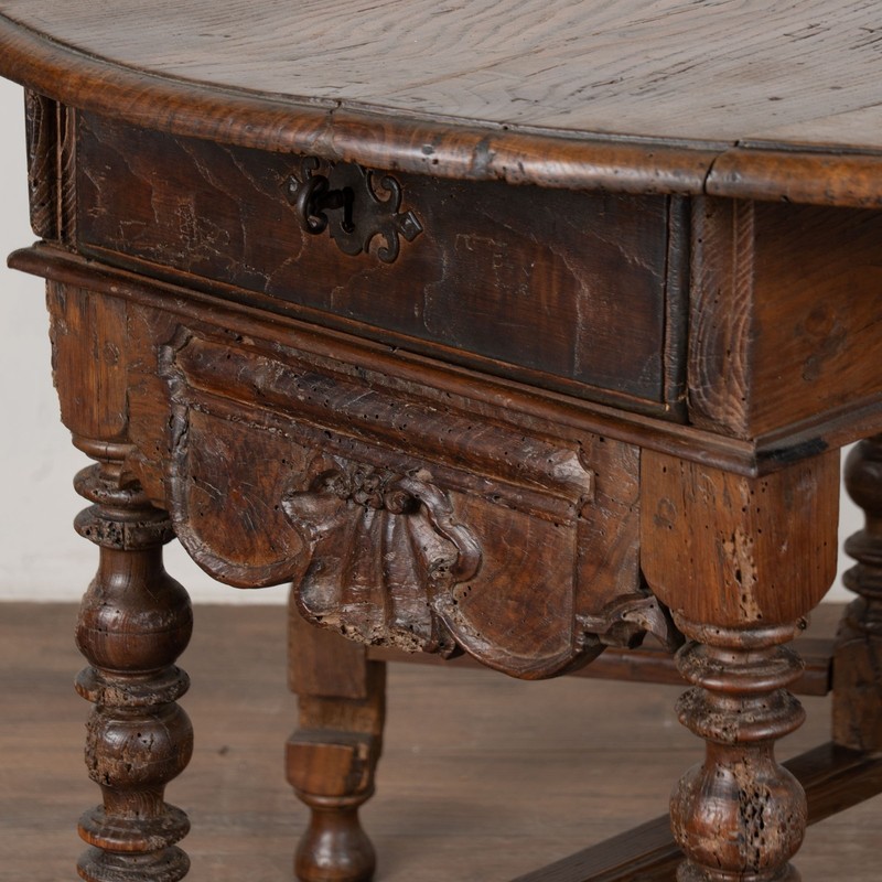 18th Century Portuguese Chestnut Drop Leaf Dining Console Table gallery