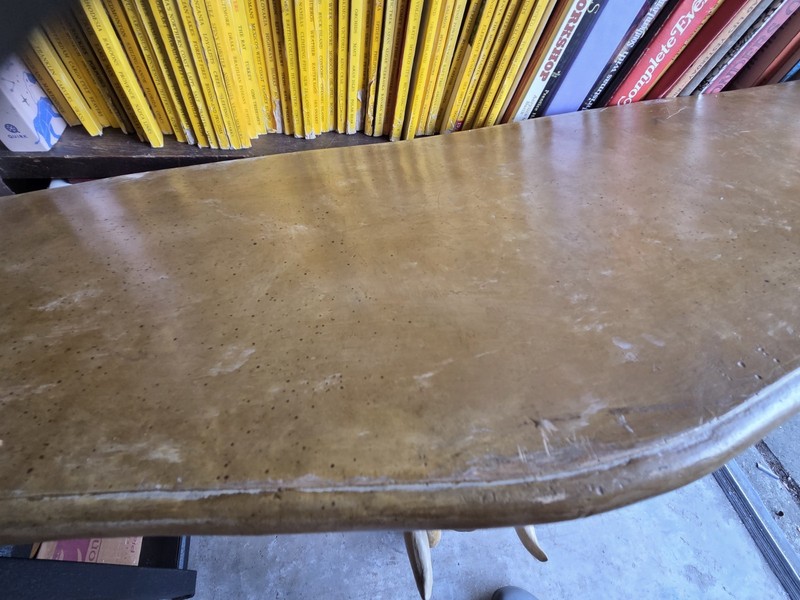 Unique 1976 Chapman Elephant Sconce Console Table Stone Carved Good Condition gallery