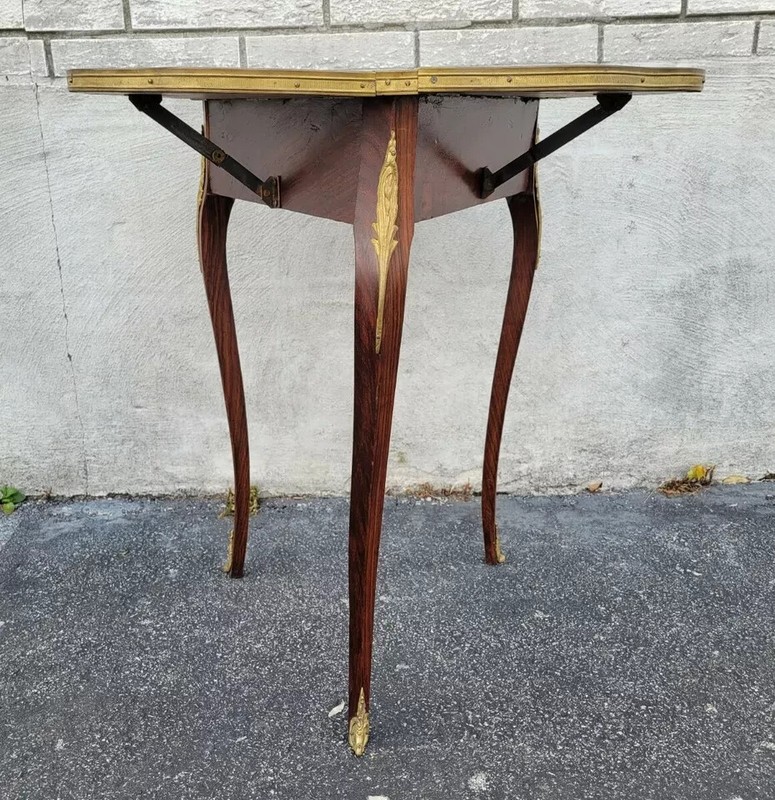 19th Century Louis XV Style Side Table with Rosewood Marquetry - French Antique gallery