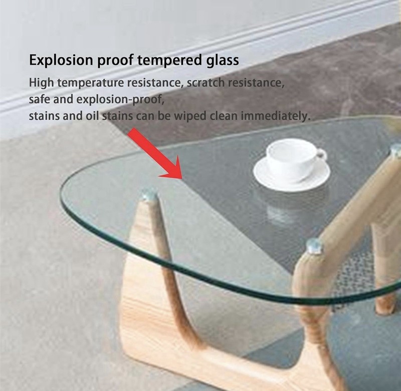 Modern Glass Coffee Table, Abstract Round Table Glass, 32.68 gallery