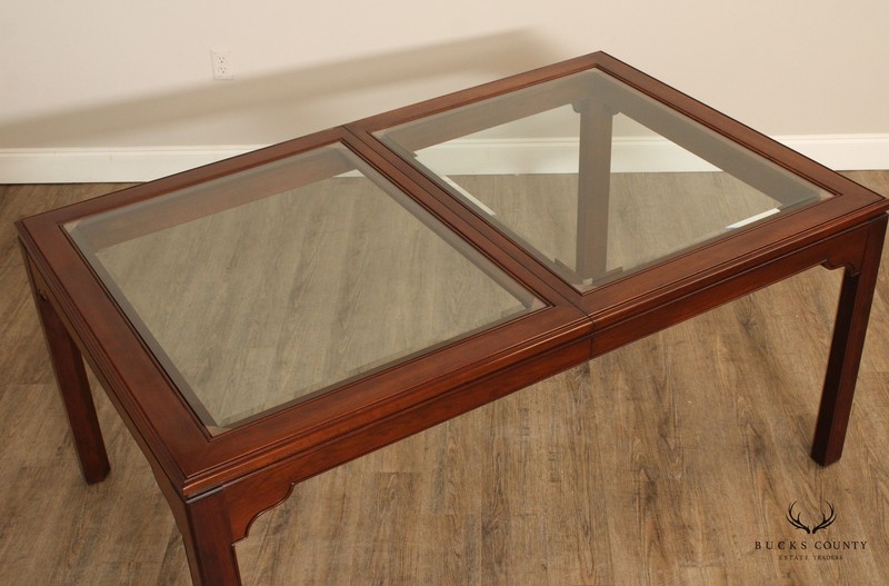 Ethan Allen Canova Campaign Style Cherry Extendable Dining Table gallery