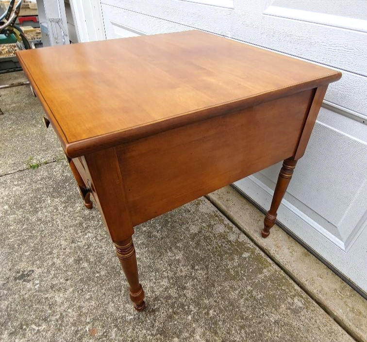 RARE VINTAGE HARD MAPLE SIGNED HITCHCOCK 2 DRAWER END OR LAMP TABLE, MINTY... gallery