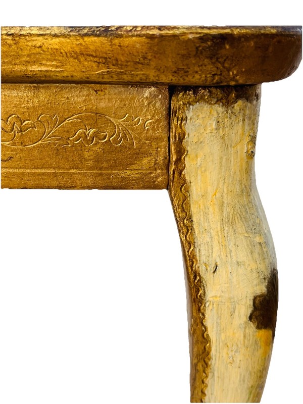 VTG Florentine Side Table, Antique Nesting Table Gold Leaf Gilded Florence ITALY gallery