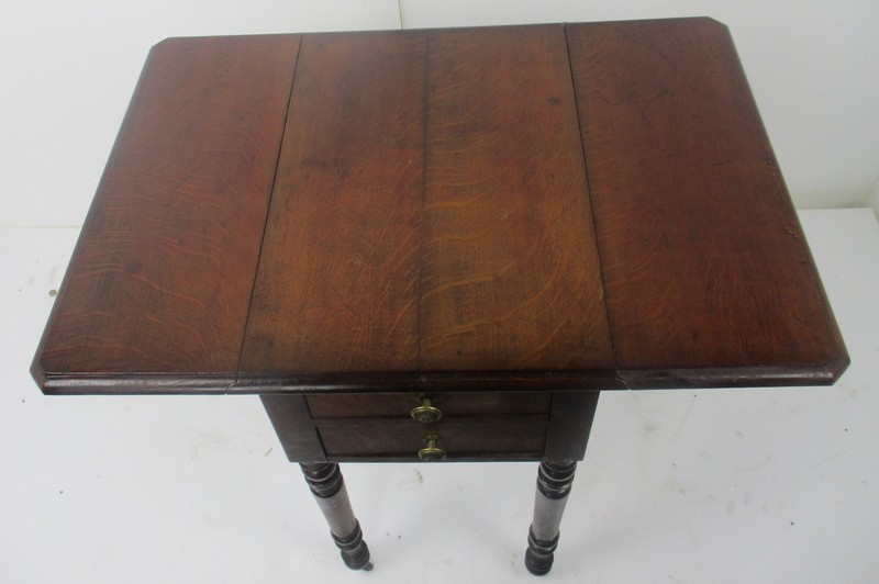 Antique Drop Leaf Gate Leg Table Cabinet Desk Hallway Furniture Drawers Sweet on gallery