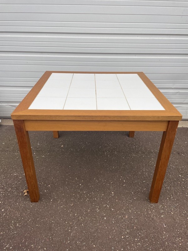 Vintage Mid Century Modern Tile Top Kitchen Table Made in Denmark