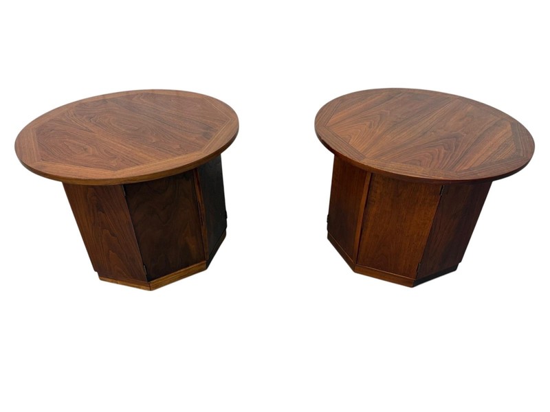 Mid-Century Modern Lane Rhythm Walnut Side Tables - Set of 2 - Refinished! gallery