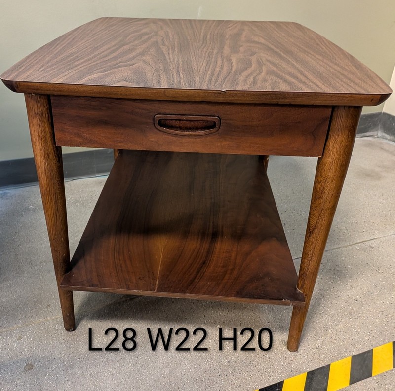 Vintage Lane, Altavista, Virginia, MCM end table with drawer, Style #= 1038