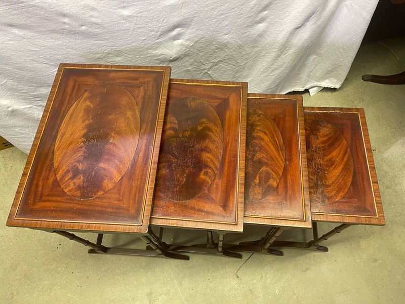 Price Reduced- Antique Mahogany Nesting Tables, 19-1/2” x 13-1/2” x 25-1/2 ” gallery