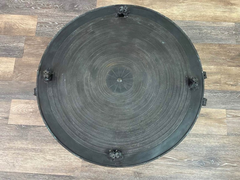 Southeast Asian Bronze Rain Drum Side Table gallery