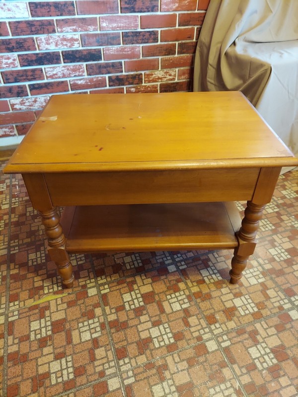 Conant Ball Solid Wood Mid Century Side Table Pair and cocktail table Made USA gallery