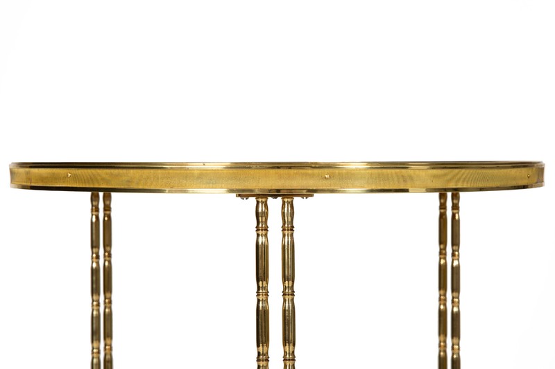 French Louis XVI Style Mahogany Bronze Gueridon Side Table gallery