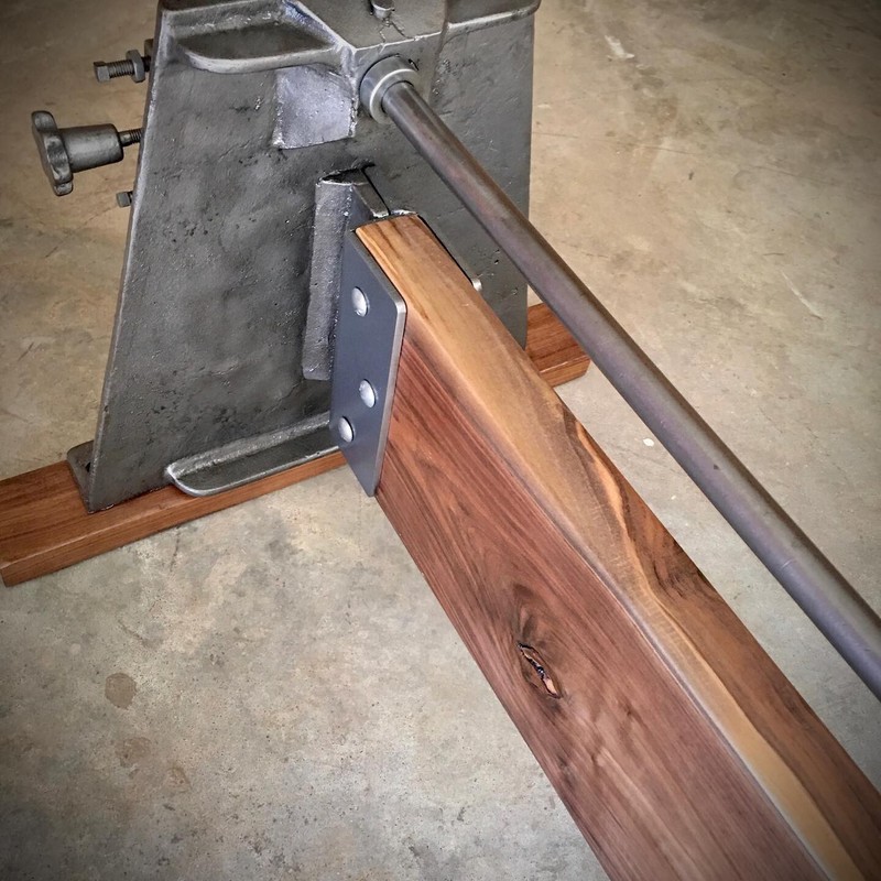 Beach Manufacturing Co. Cast Iron and Black Walnut Crank Table Base gallery