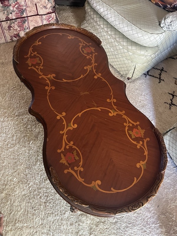French Style Coffee Table With Inlays And Carving gallery