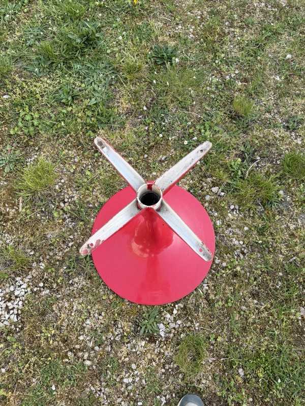 Vintage Tulip Table Base Metal Red 1970s Design Coffee Table 52 cm Tall gallery