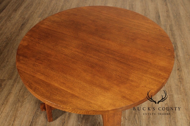 Stickley Mission Collection Round Oak Commemorative Library Table gallery
