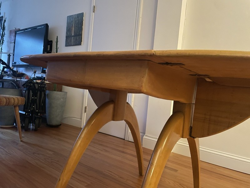 Mid-Century Modern Heywood Wakefield Wishbone Drop Leaf Butterfly Dining Table gallery