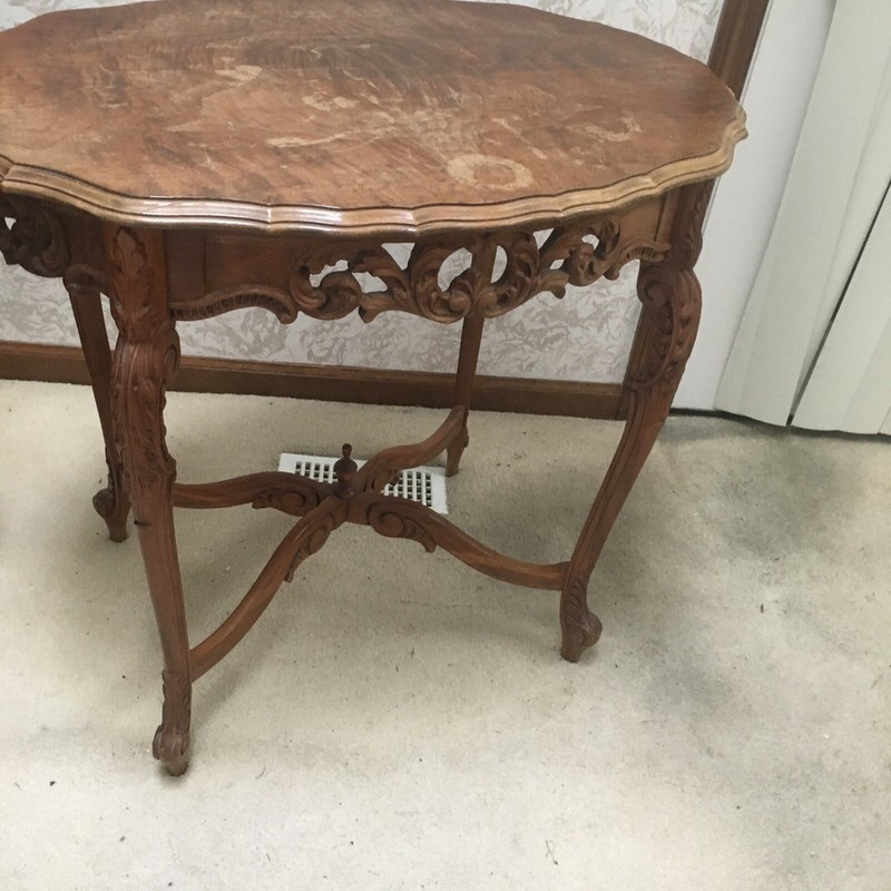 French Parlor Table Early 1900s Center Table Solid Oak gallery
