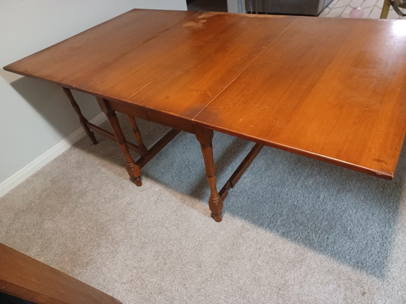 Beautiful original 1957 Walter of Wabash drop leaf table. Comfortably seats 10 gallery
